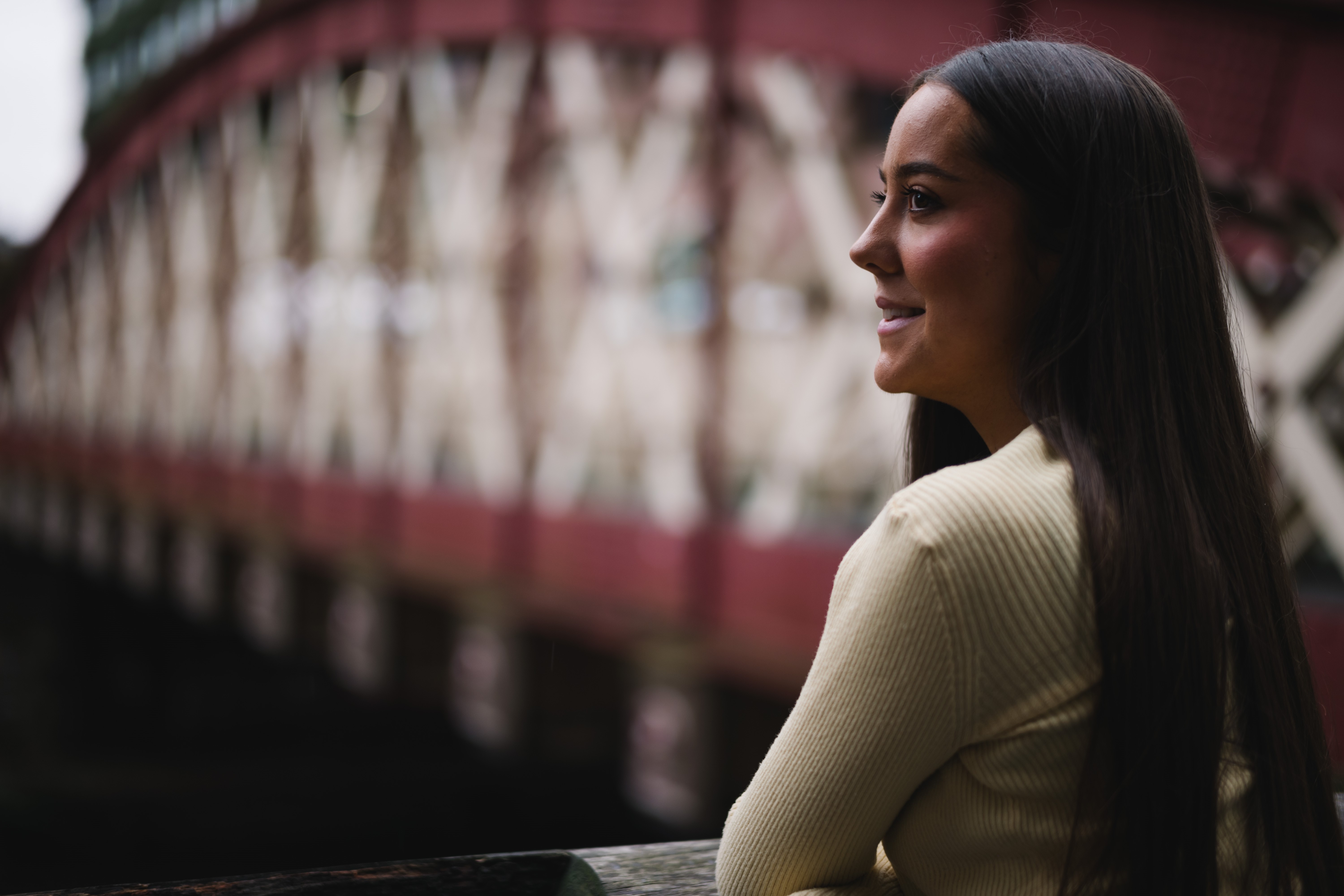 a woman looking at the camera