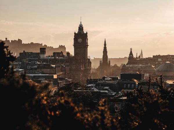 a city with a clock tower