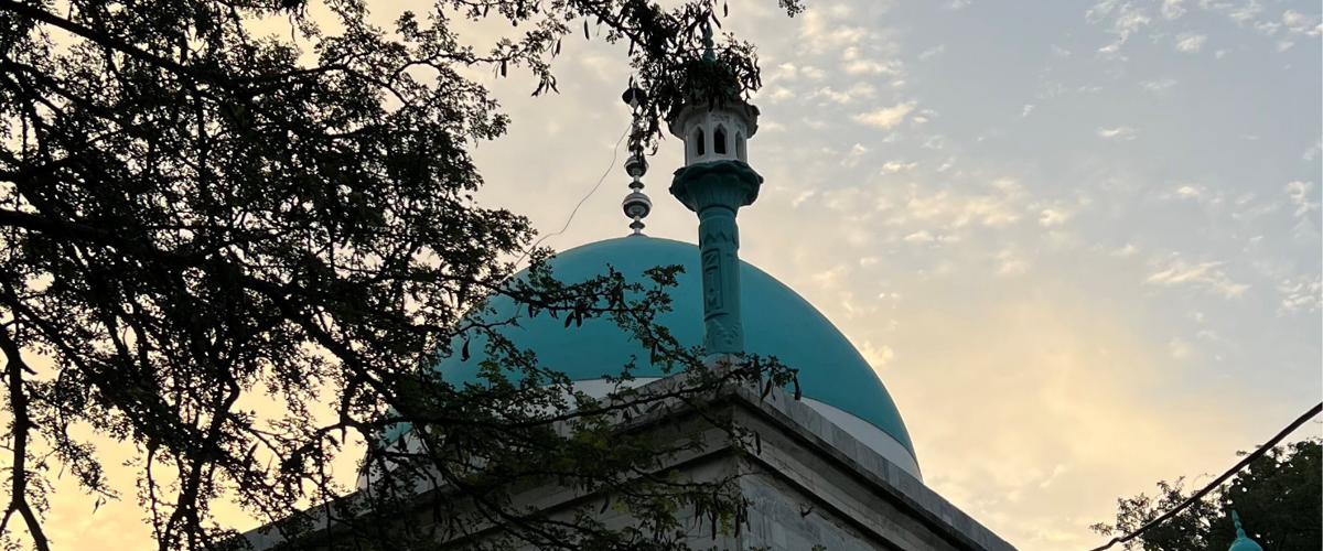 a blue dome on a building