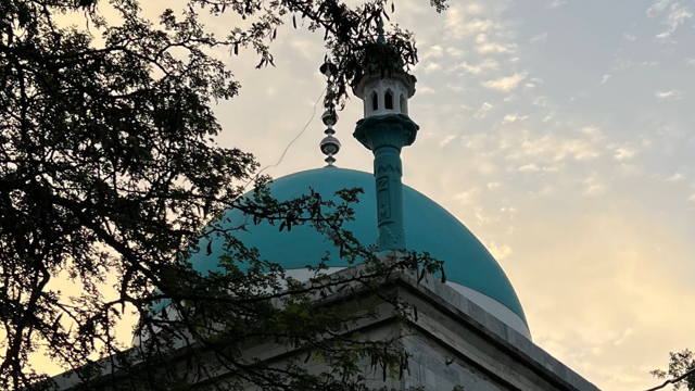 a blue dome on a building
