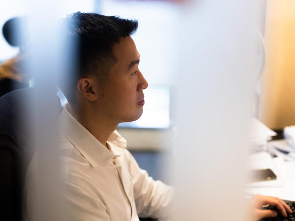 a man in a white shirt
