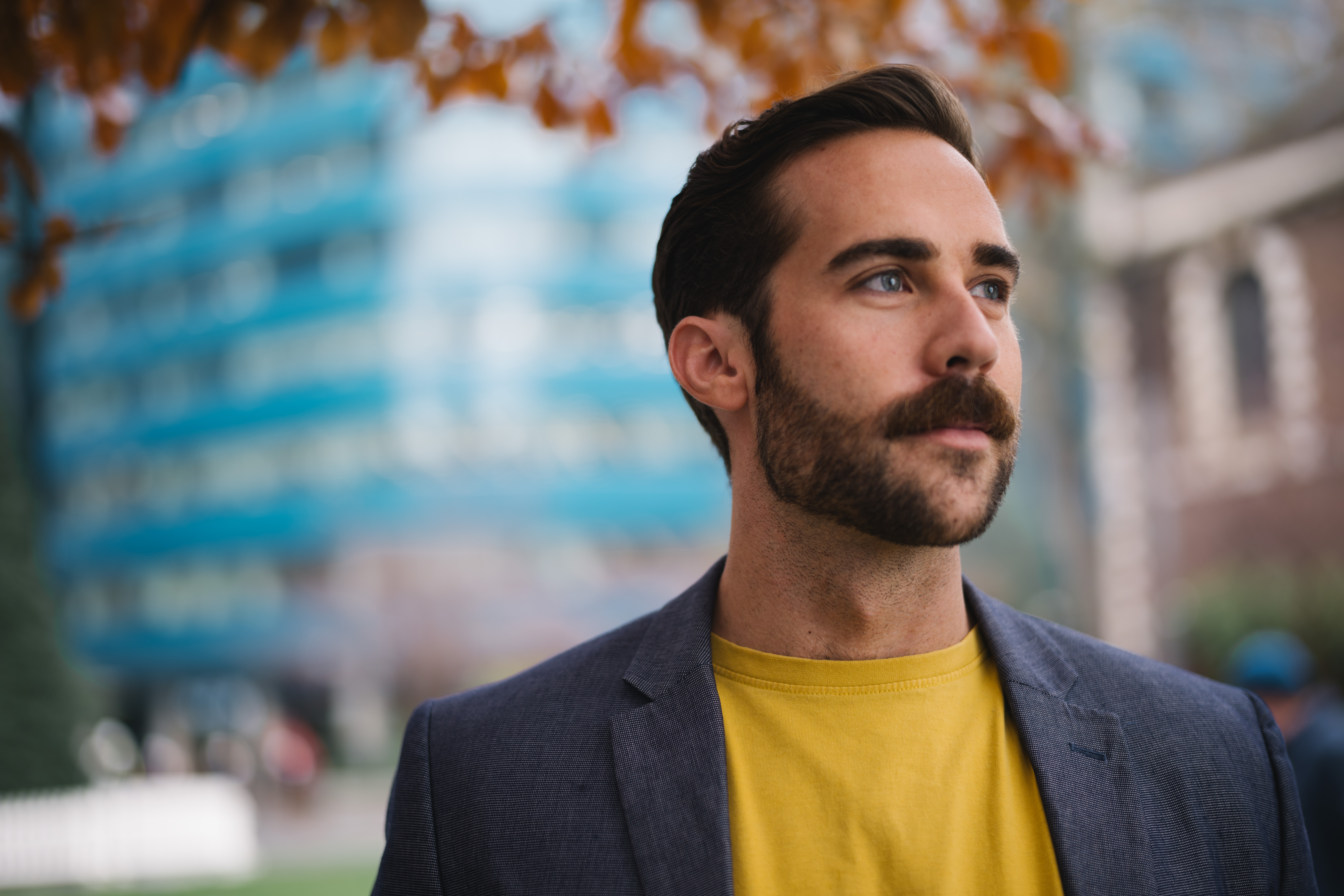 a man with a beard and mustache