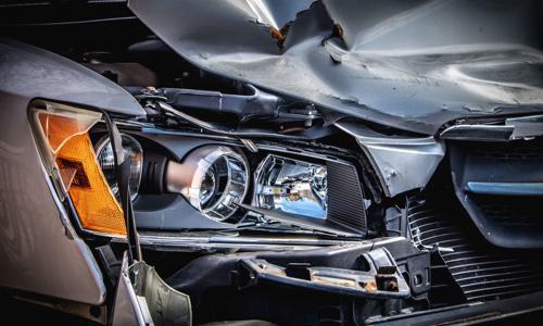 a close up of a damaged car