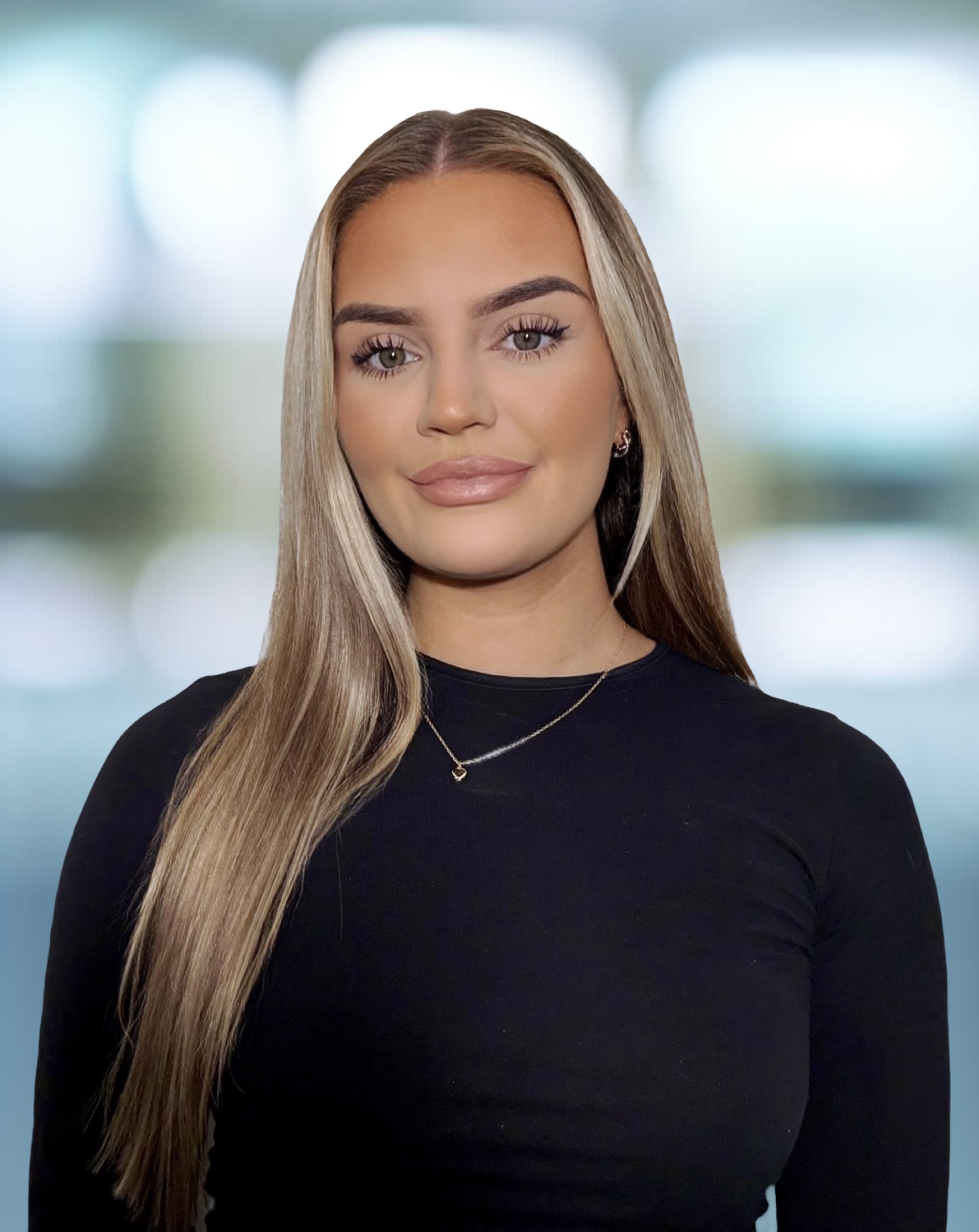 a woman with long blonde hair