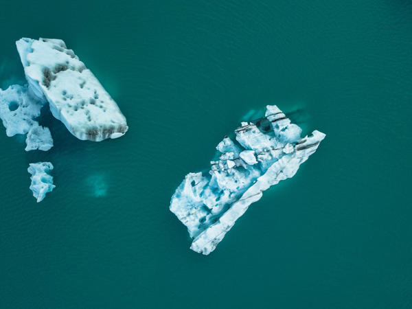 icebergs in the water
