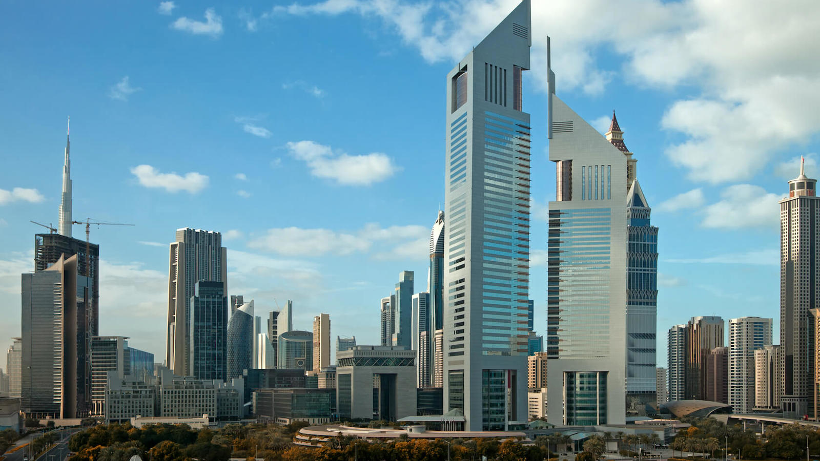 a group of tall buildings