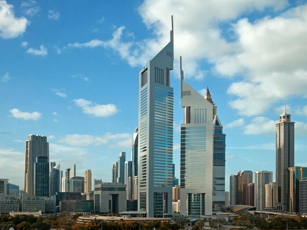 a group of tall buildings